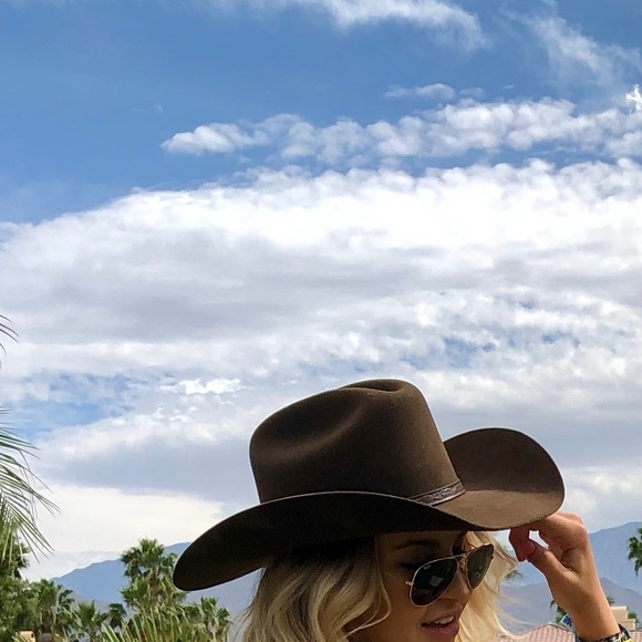 Wild Bill's Western Store Brown Distressed Cowboy Hat - Felt - Size 7 1/8 - Picture 2 of 9